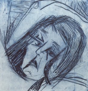 Cabeza de niña acostada de Ernst Ludwig Kirchner